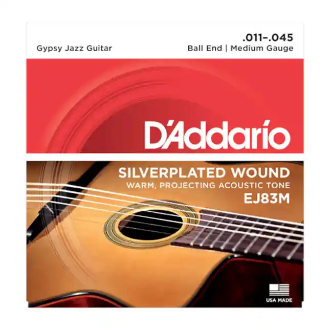 Prix Cassé D‘Addario Cordes jazz manouche D‘Addario EJ83M, extrémité à boule, Medium, 11-35