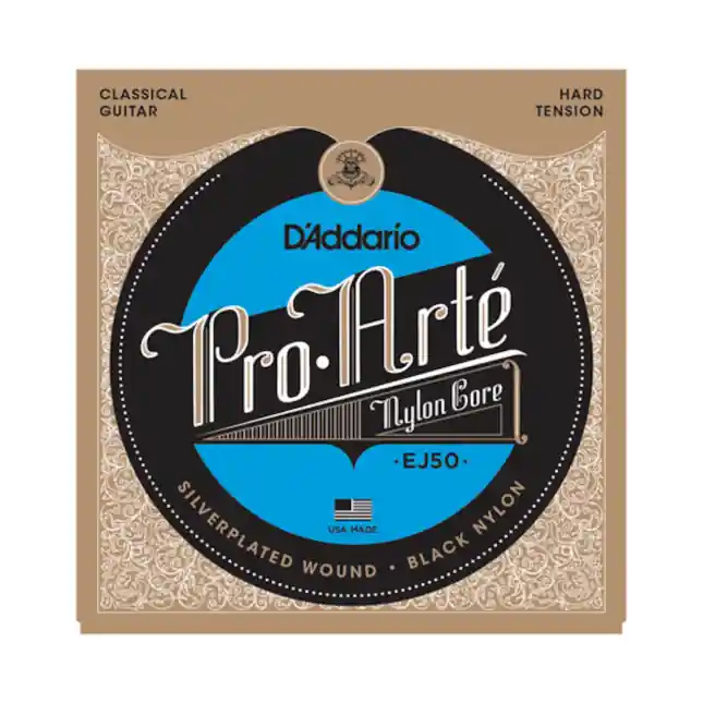 Prix Promo D‘Addario NYLON noir pour guitare classique D‘Addario Pro-Arte EJ50, Hard
