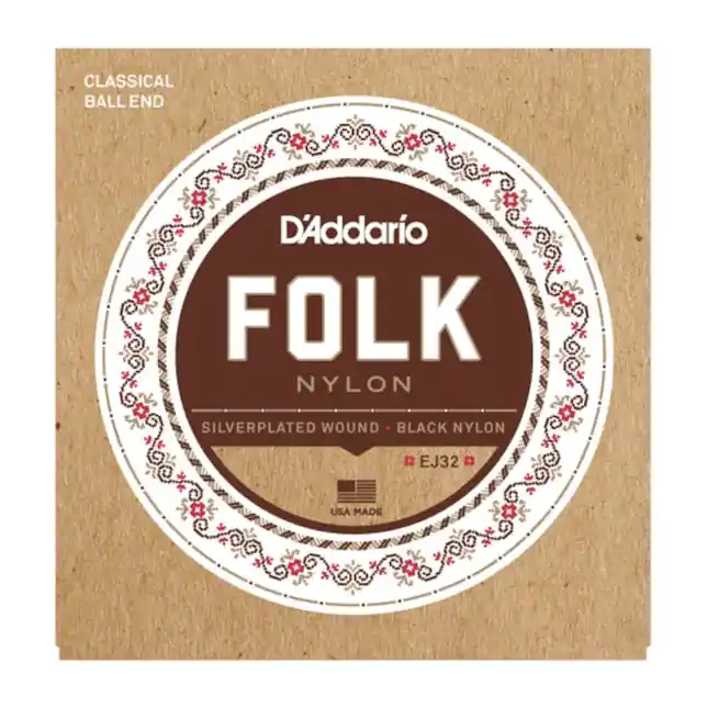 D‘Addario Cordes nylon folk extrémité à boule, filet en argent/cordes aiguës en nylon noir Prix Choc