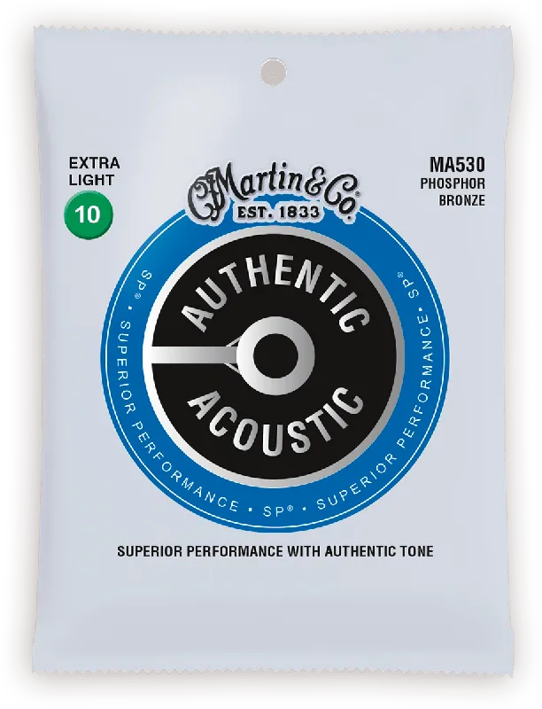 Martin & Co CORDES PHOSPHORE BRONZE Authentic, Extra Light, 92/8 - 10-47 Pas Cher