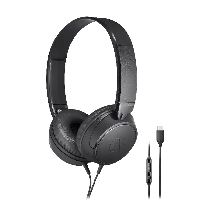 Pas Cher Audio-Technica ATH-S120C Wired USB-C On-Ear Headphones - Black