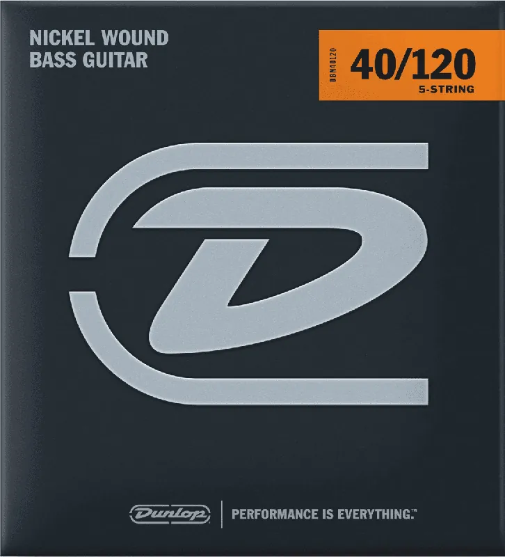 Dunlop DBN40120 CORDES BASSES File Rond Nickel 40/120 5 cordes Meilleur Prix