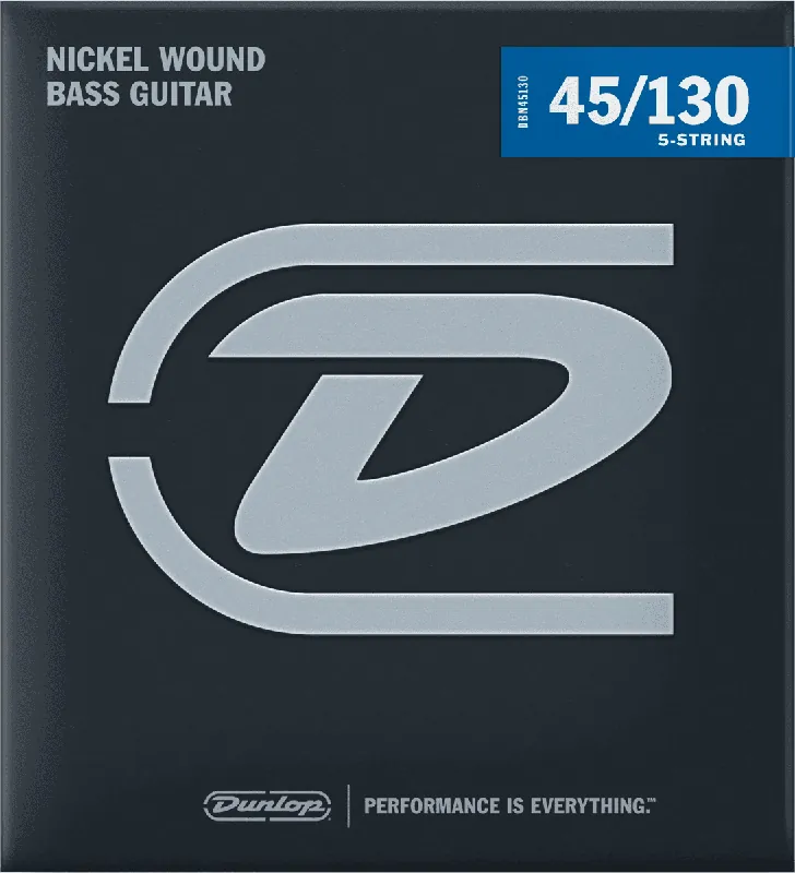 Dunlop DBN45130 CORDES BASSES File Rond Nickel Medium 45/130 5 cordes Achat Immédiat