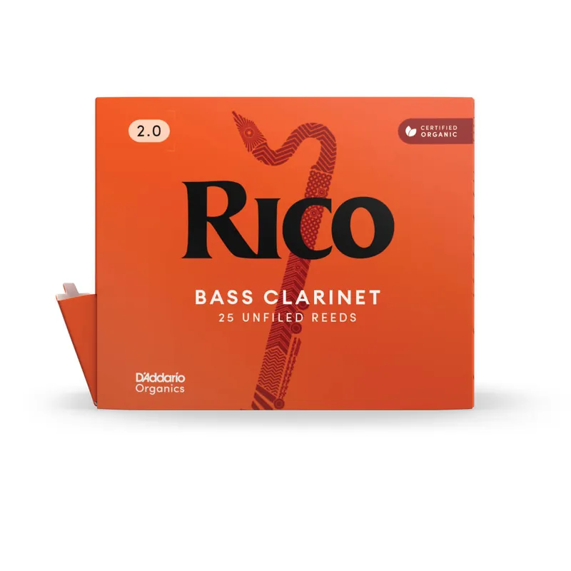 RICO by D‘Addario Organic Bass Clarinet Reeds - Strength 2.5, Box of 25 (Individually Sealed) Prix Bas