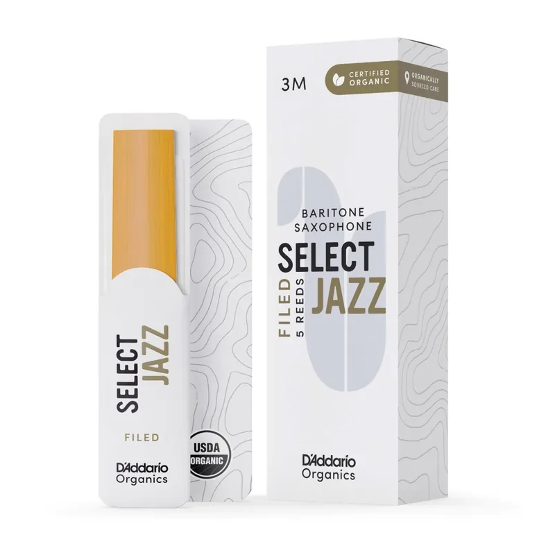 D‘Addario Woodwinds Organic Select Jazz Filed Baritone Sax Reeds 3M (5 Pack) Soldes