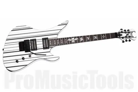 Nouveauté Schecter Synyster Gates Custom SYNWHTBLK - White w/ Black Pinstripes