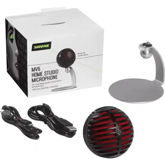 DISCONTINUE Shure MV5-B-DIG - micro numérique statique Podcast Prix Promo
