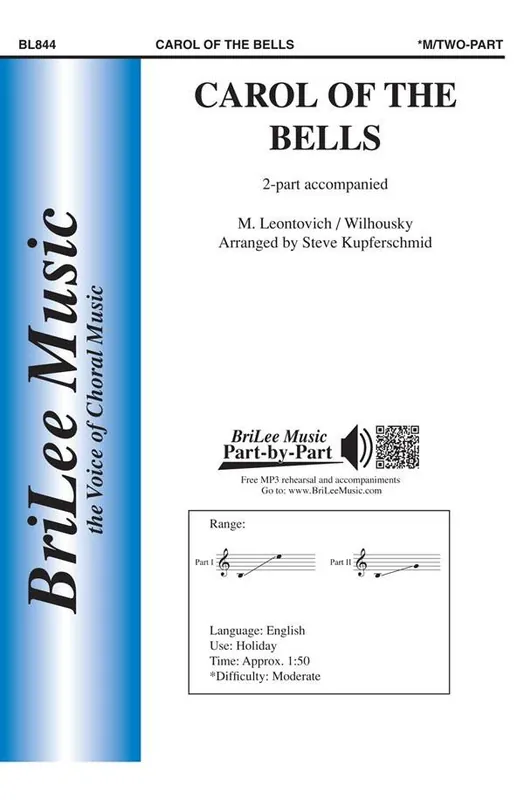 BriLee Music Publishing Carol of the Bells - Wilhousky /Leontovych /Kupferschmid - 2pt Treble Commander Maintenant
