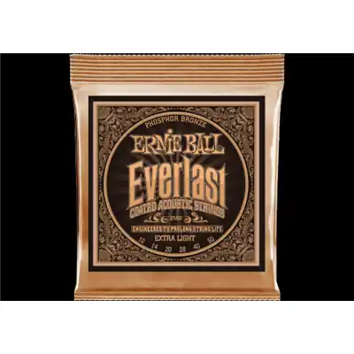 Haute Qualité Cordes Guitare Folk Ernie Ball Everlast coated 10-50 Extra Light