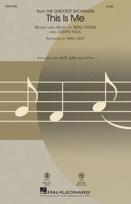 Meilleur Choix Hal Leonard This Is Me (from The Greatest Showman) - Pasek/Paul/Huff - 2pt