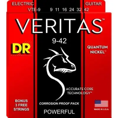 Cordes guitare electrique Dr Veritas 9-42 Jusqu'à Épuisement Des Stocks