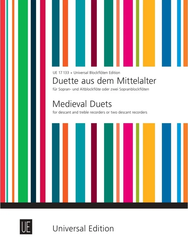 Universal Edition Medieval Duets - Coles - Recorder Duets (Descant/Treble or 2 Descant) - Book Meilleure Vente