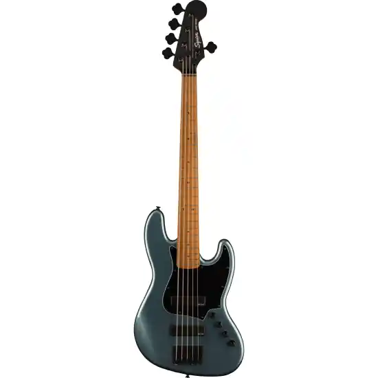 Réduction DISCONTINUEContemporary Active Jazz Bass HH V, Roasted Maple Fingerboard, Black Pickguard, Gunmetal Metallic