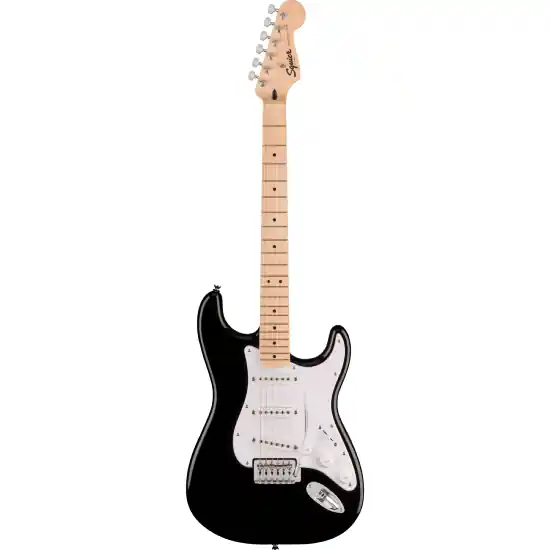 Bon Marché Squier Sonic Stratocaster, Maple Fingerboard, White Pickguard, Black