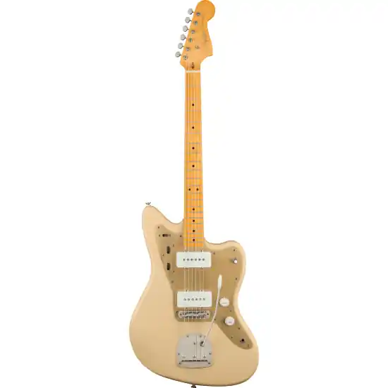 DISCONTINUE 40th Anniversary Jazzmaster, Vintage Edition, Maple Fingerboard, Gold Anodized Pickguard, Satin Desert Sand Top Vente