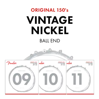Original 150 Guitar Strings, Pure Nickel Wound, Ball End, 150L .009-.042 Gauges, (6) Quantité Limitée