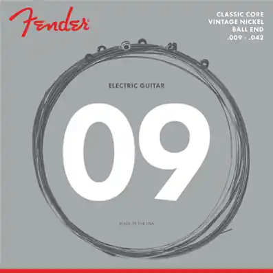 Classic Core Electric Guitar Strings, 155L, Vintage Nickel, Ball Ends (.009-.042) Certifié