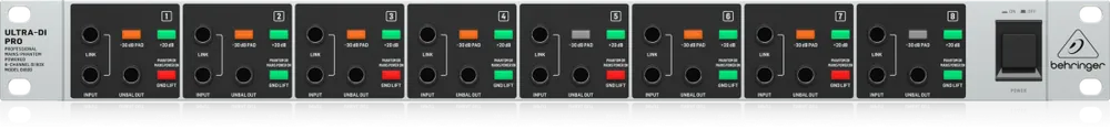 Achat Immédiat Behringer DI800 Professional Mains/Phantom Powered 8-Channel DI Box