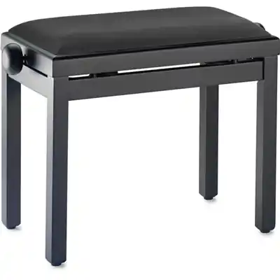 Expédié Aujourd'hui Banquette Piano Stagg PB39 noire avec assise noire lisse