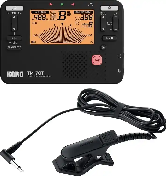 Prix Réduit Korg Handheld Tuner and Metronome Combo with Contact Microphone - Black