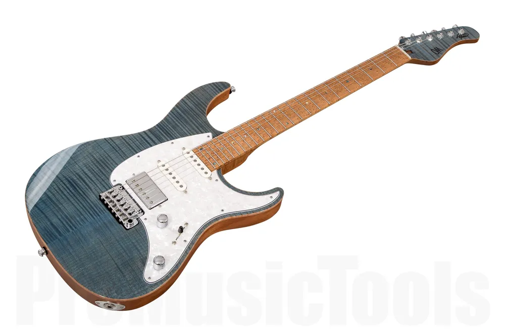 Expédié Aujourd'hui Mayones Aquila 6 FM Custom Flamed Maple - Aquamarine Gloss