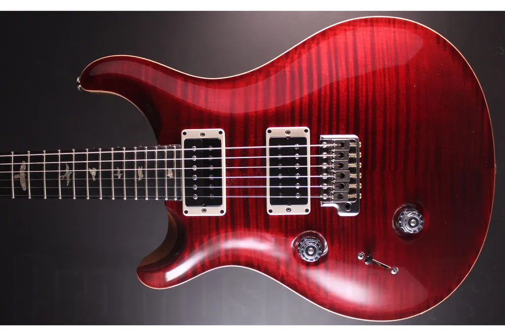 Bon Plan PRS USA Custom 24 Lefthand LTD 10-Top T3 (RI) - Red Tiger Satin - Flame Maple Neck - Ebony FB