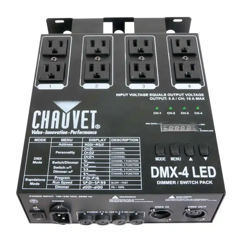 Chauvet DJ DMX4-2.0 LED Dimmer and Relay Pack Prix Bas