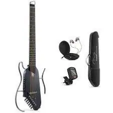 DISCONTINUE Donner Hush-1 erable noir guitare de voyage Jusqu'à Épuisement Des Stocks