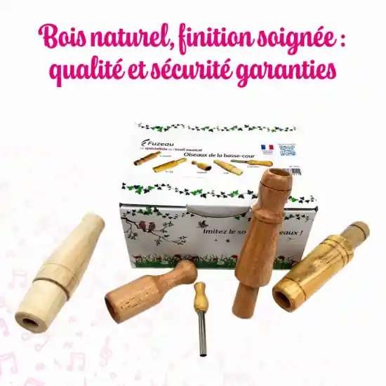 Super Prix Fuzeau 78321 - Coffret de 5 appeaux Oiseaux de la basse-cour