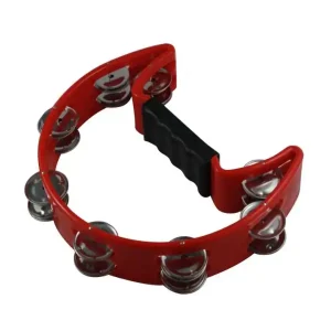 Granite Percussion Half-Moon Plastic Tambourine - Red Prix Choc