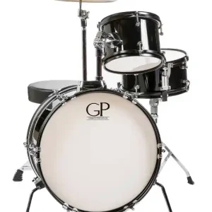 Granite Percussion Junior 3-Piece Drum Kit (16, 8, 10SD) with Cymbals and Hardware - Black Prix Promo