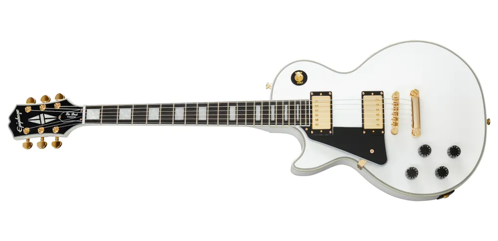Populaire Epiphone Les Paul Custom Electric Guitar, Left-Handed - Alpine White