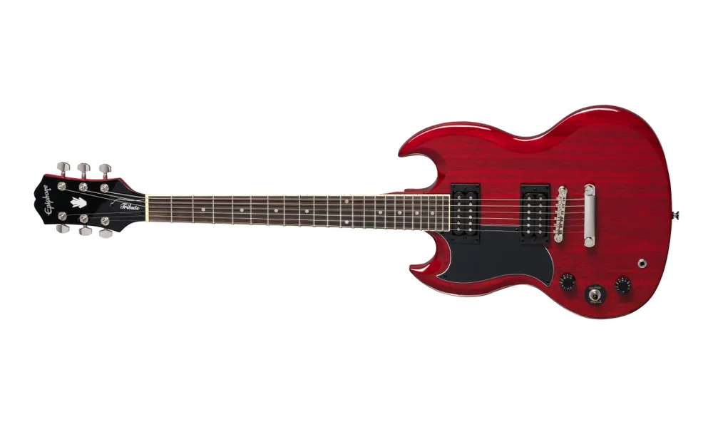 Soldes Epiphone SG Tribute E1 Electric Guitar - Cherry (Left Handed)
