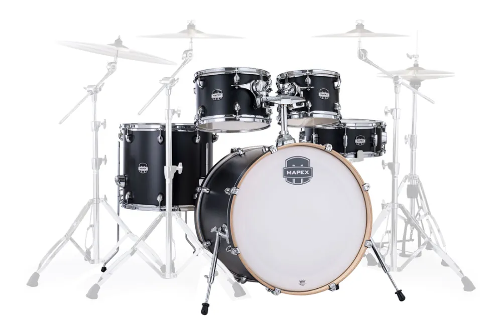 Mapex Mars Maple 5-Piece Shell Pack (22,10,12,16,SD) - Matte Black Certifié
