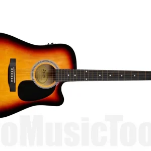 Acheter En Ligne Fender SA-105CE - Dreadnought Cutaway - Stained Hardwood Fingerboard - Sunburst