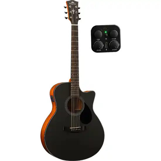Guitare Electro-Acoustique Kepma Guitars Plytone Series - Eace-K10 Grand Auditorium Black Must-Have