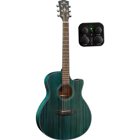 Populaire Guitare Electro-Acoustique Kepma Guitars Plytone Series - Eace-K10 Grand Auditorium Blue