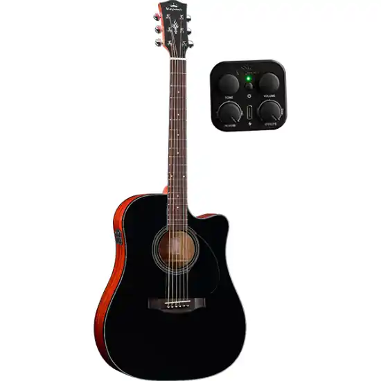 Promotion Saisonnière Guitare Electro-Acoustique Kepma Guitars Plytone Series - Edce-K10 Dreadnought Black