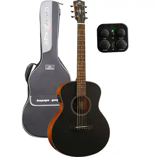 Acheter Direct Guitare Electro-Acoustique Kepma Guitars Travel Series - Es36E-K10 Mini Om Black