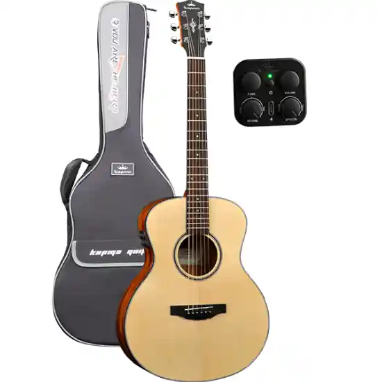 Vente Directe Guitare Electro-Acoustique Kepma Guitars Travel Series - Es36E-K10 Mini Om Natural