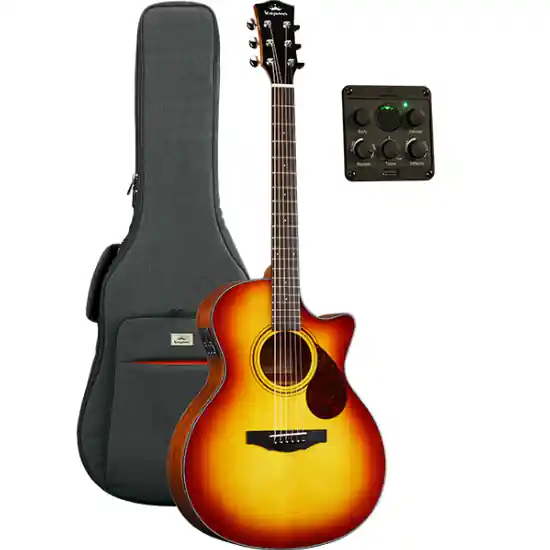 Guitare Electro-Acoustique Kepma Guitars Solid Top Series - F0E Grand Auditorium Cherry Burst Super Prix