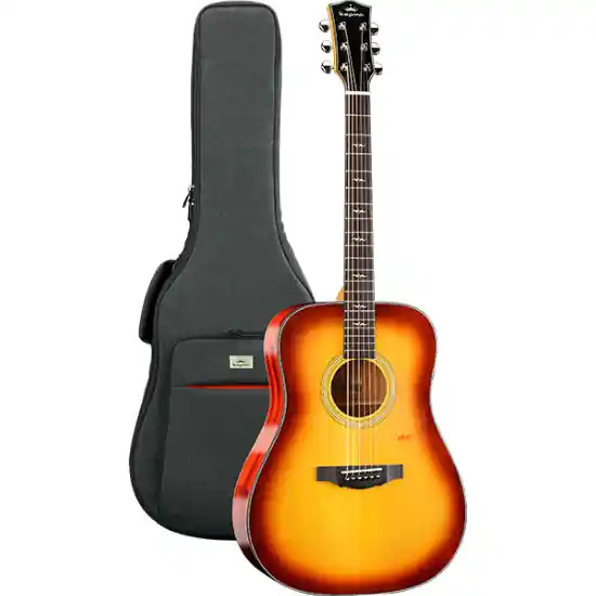 Guitare Folk Kepma Guitars Solid Top Series - F1 Dreadnought Cherry Burst Nouvelle Collection