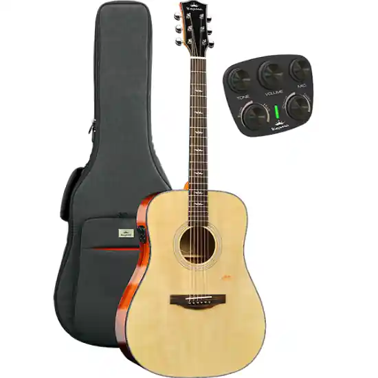 Offre Exclusive Guitare Electro-Acoustique Kepma Guitars Solid Top Series - F1E Dreadnought Natural