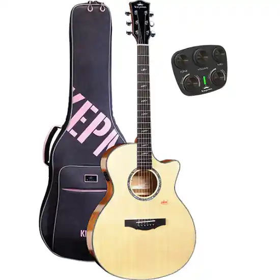 Guitare Electro-Acoustique Kepma Guitars Solid Top Series - F2Se Grand Auditorium Natural Acheter En Ligne