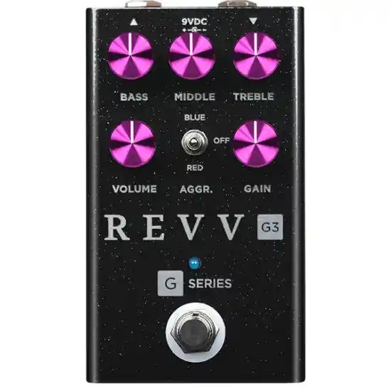 Certifié Pedale D‘Effet Guitare Overdrive Revv Revv Black Sparkle G3 - Limited Edition