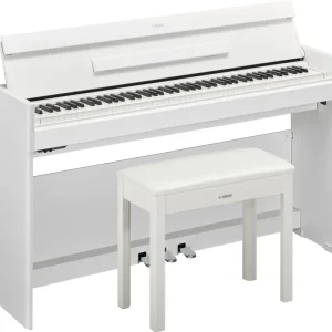 Yamaha YDP-S55 Arius 88-Key Slim-Body Digital Piano with Stand and Bench - White Haute Qualité