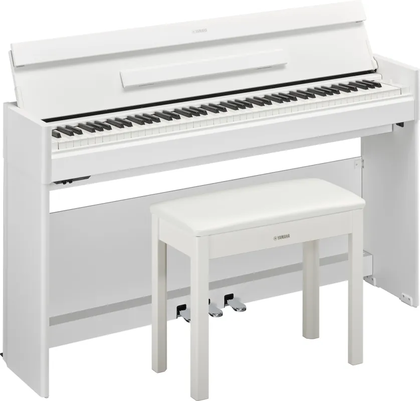 Yamaha YDP-S55 Arius 88-Key Slim-Body Digital Piano with Stand and Bench - White Haute Qualité