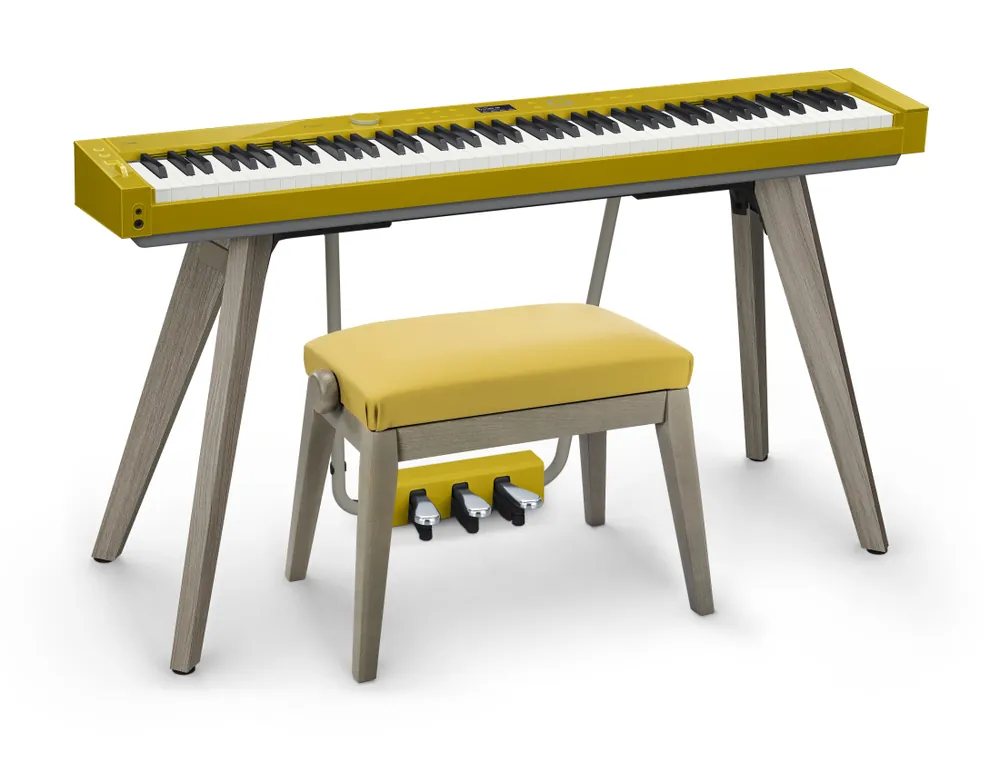 Solde Casio Privia PX-S7000 88-Key Digital Piano and Bench Bundle - Harmonious Mustard