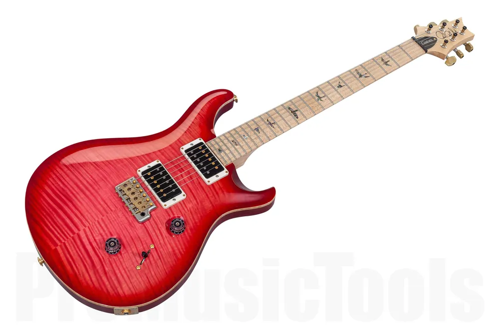 PRS USA Custom 24 10-Top CC - Bonnie Pink Red Burst - Custom Color - Swamp Ash Body - Maple Neck & FB Promotion Saisonnière