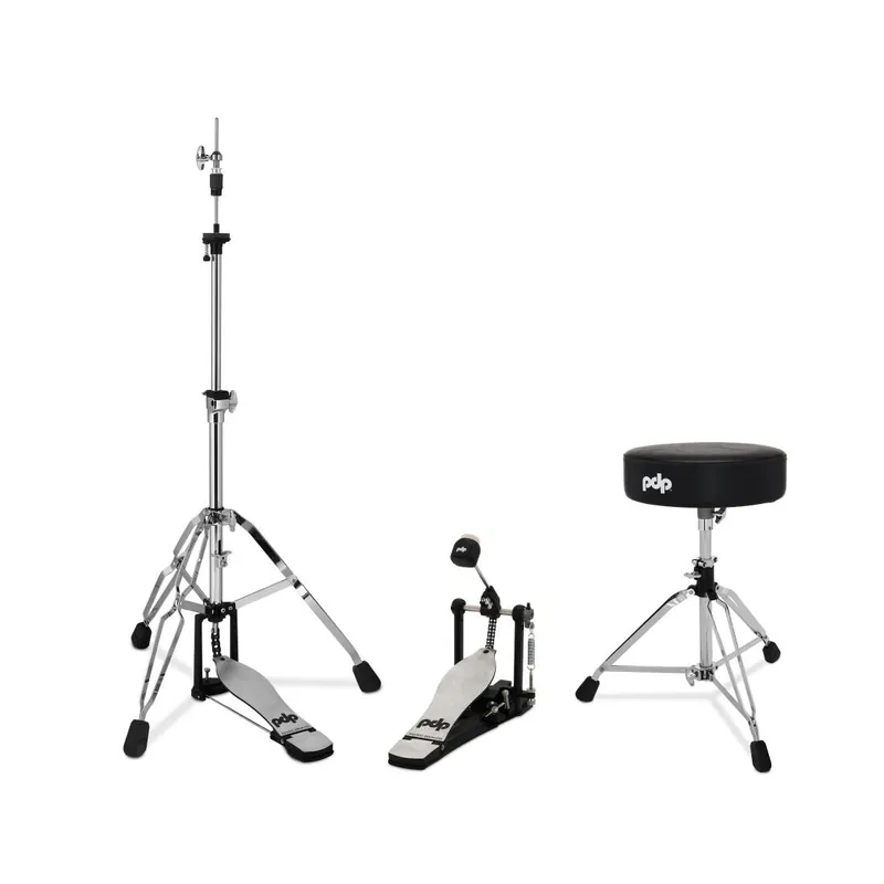 Seulement Aujourd'hui Pacific Drums PDP 800 Series 3-Piece Hardware Pack - Throne, Hi-Hat Stand, Single Pedal